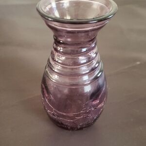 Purple Glass Vase - Decorative Home Accent